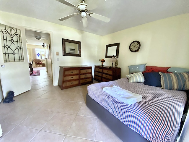 191 Durham D, Deerfield Beach, FL 33442 - bedroom featuring light tile patterned floors and ceiling fan