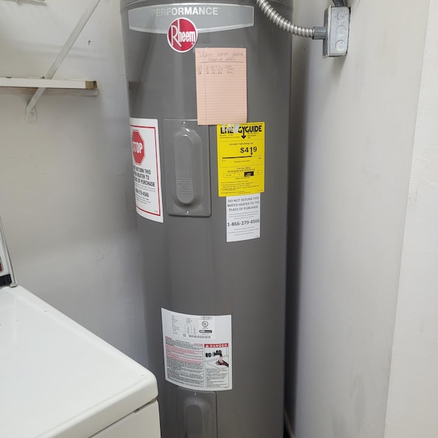 135 Meander Cir, Royal Palm Beach, FL 33411 - utility room featuring electric water heater