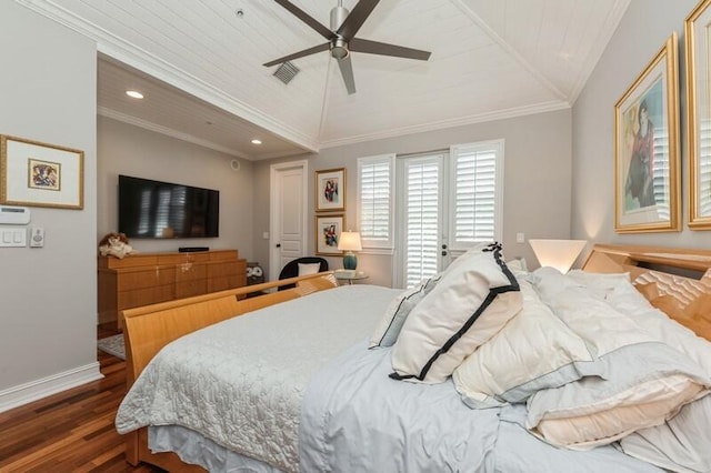 310 E Mallory Cir, Delray Beach, FL 33483 - bedroom with dark wood finished floors, a ceiling fan, visible vents, recessed lighting, and baseboards