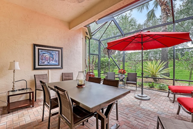 9068 Clearhill Rd, Boynton Beach, FL 33473 - view of patio / terrace featuring outdoor dining space and glass enclosure