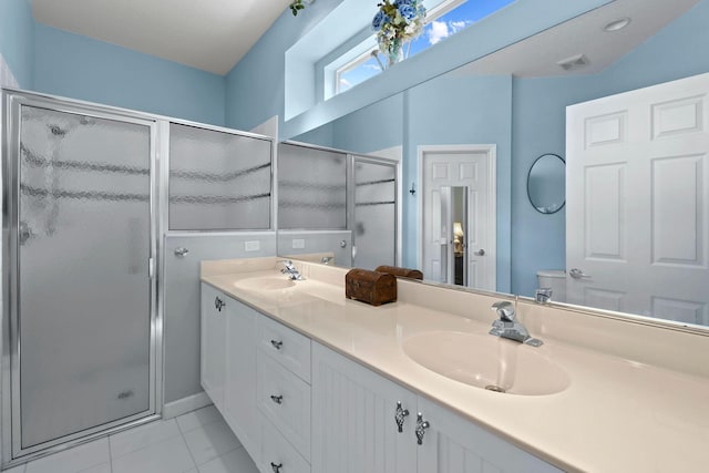 630 SW Treasure Cv, Port Saint Lucie, FL 34953 - full bath featuring tile patterned floors, a shower stall, and a sink
