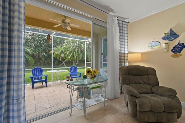 630 SW Treasure Cv, Port Saint Lucie, FL 34953 - sunroom featuring ceiling fan and a healthy amount of sunlight