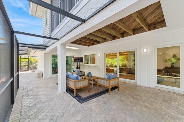 view of patio with an outdoor hangout area