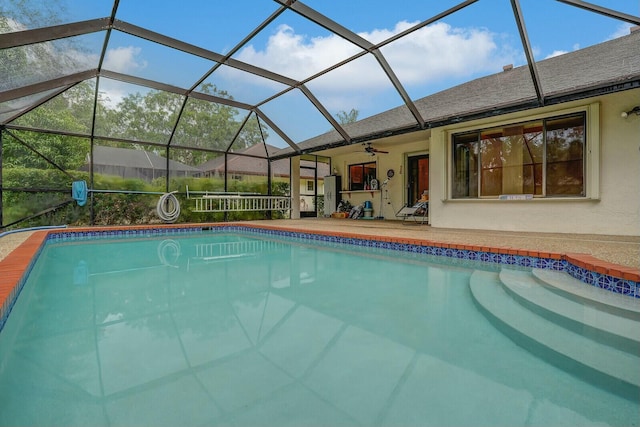 18356 181st Cir S, Boca Raton, FL 33498 - outdoor pool featuring a patio area and glass enclosure