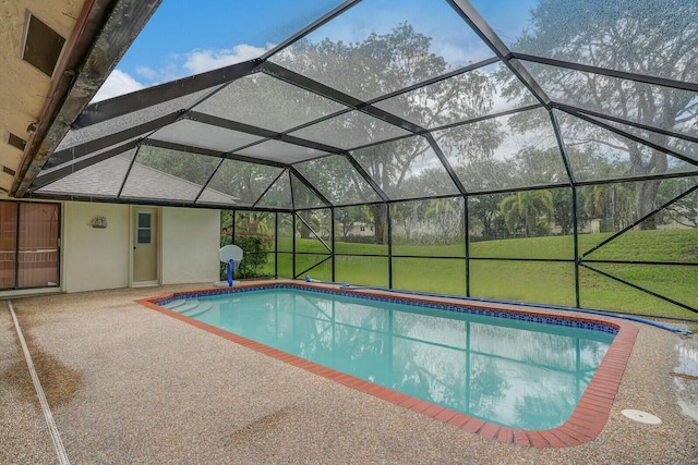 18356 181st Cir S, Boca Raton, FL 33498 - outdoor pool featuring a patio, a lawn, and a lanai
