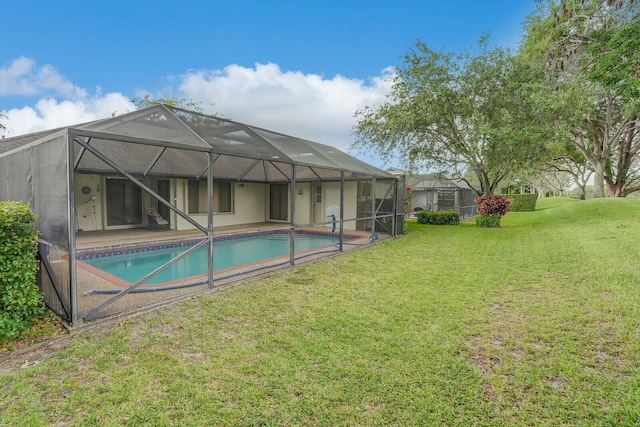 18356 181st Cir S, Boca Raton, FL 33498 - outdoor pool featuring glass enclosure and a lawn