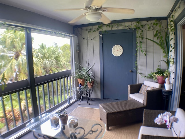 10501 SE Croft Ct Unit D-8, Hobe Sound, FL 33455 - sunroom with a ceiling fan