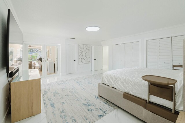 16250 SW 274th St, Homestead, FL 33031 - bedroom with ornamental molding, multiple closets, and french doors