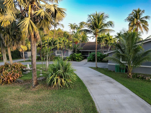 surrounding community featuring a yard and driveway