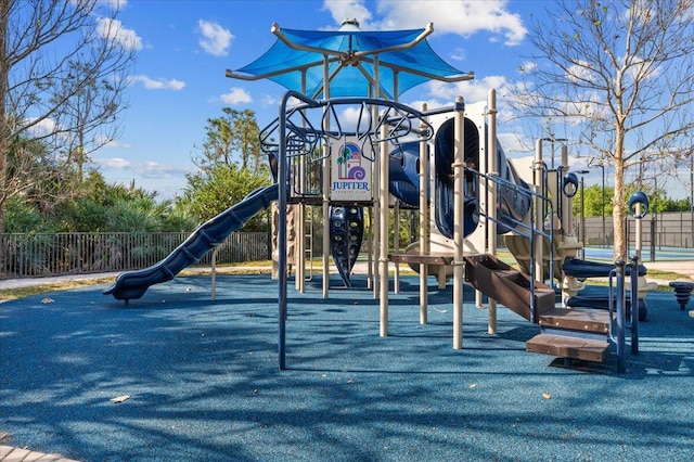 community play area with fence