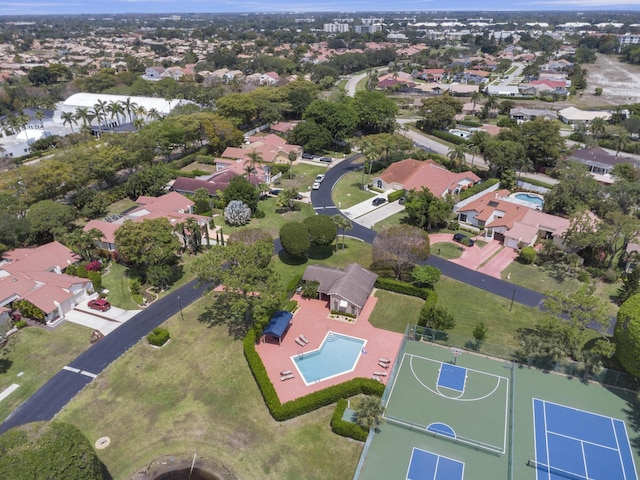 bird's eye view with a residential view