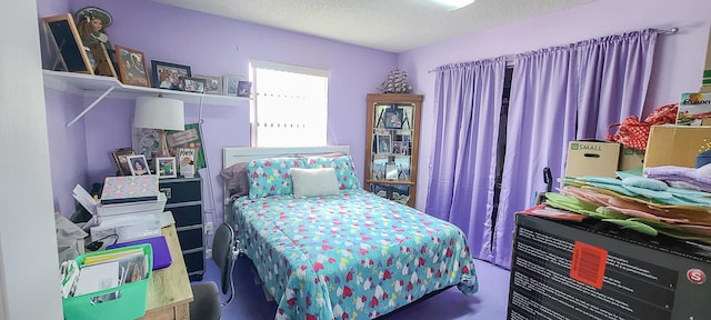 bedroom with a textured ceiling