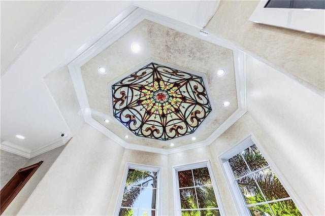 3131 NE 27th Ave, Lighthouse Point, FL 33064 - detailed view of crown molding, recessed lighting, and a surveillance system