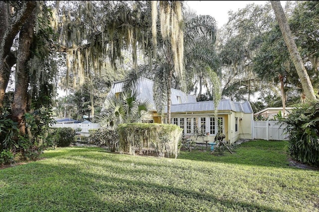 view of yard with fence
