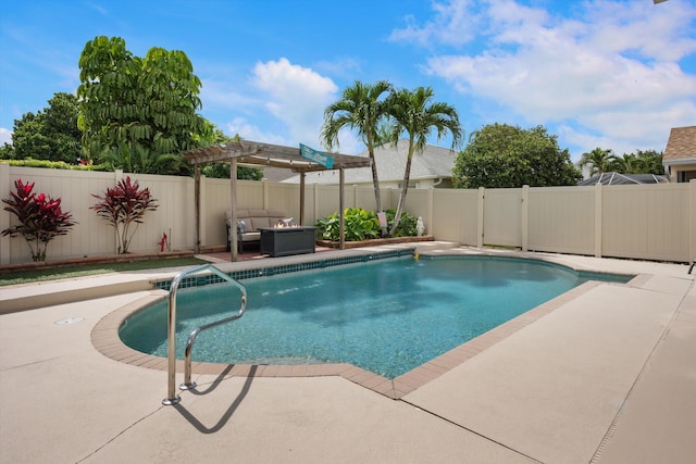 1103 Aviary Rd, Wellington, FL 33414 - view of swimming pool featuring a fenced in pool, a pergola, a patio area, and a fenced backyard