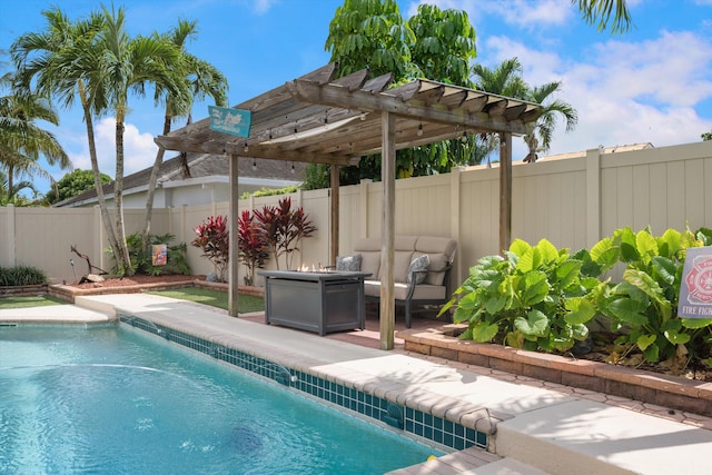 1103 Aviary Rd, Wellington, FL 33414 - view of swimming pool featuring a patio area, a fenced backyard, a fenced in pool, and a pergola
