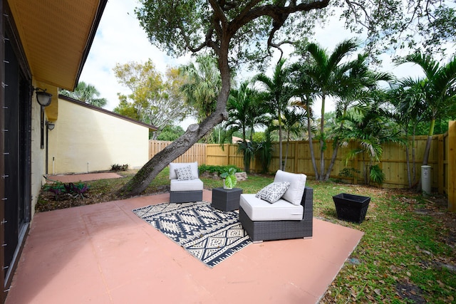 view of patio / terrace featuring a fenced backyard