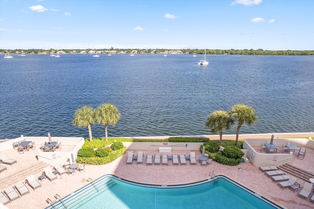 136 Lakeshore Dr Unit Ph-13, North Palm Beach, FL 33408 - exterior space featuring a water view and a patio area