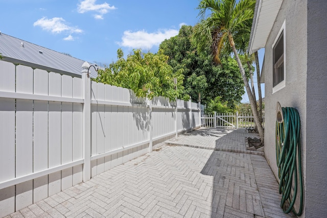 view of patio featuring fence private yard