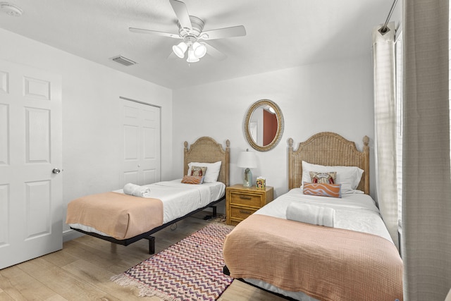 944 Hansen St, West Palm Beach, FL 33405 - bedroom featuring light wood finished floors and ceiling fan