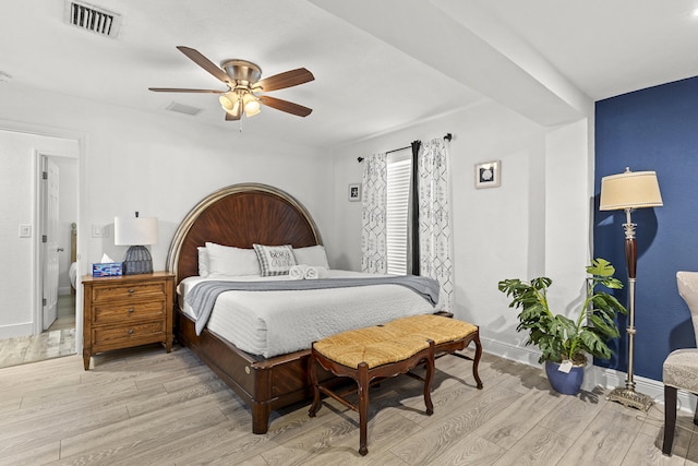 944 Hansen St, West Palm Beach, FL 33405 - bedroom with light wood-style flooring, baseboards, and ceiling fan