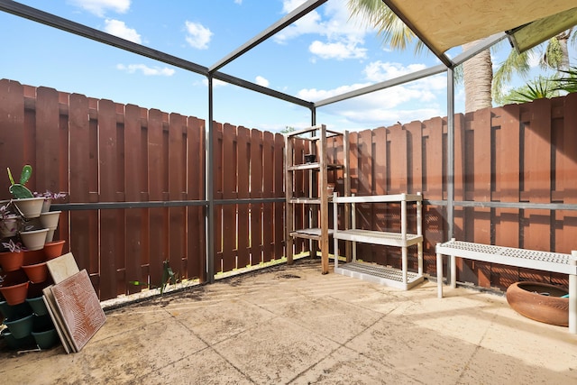 view of patio / terrace featuring fence