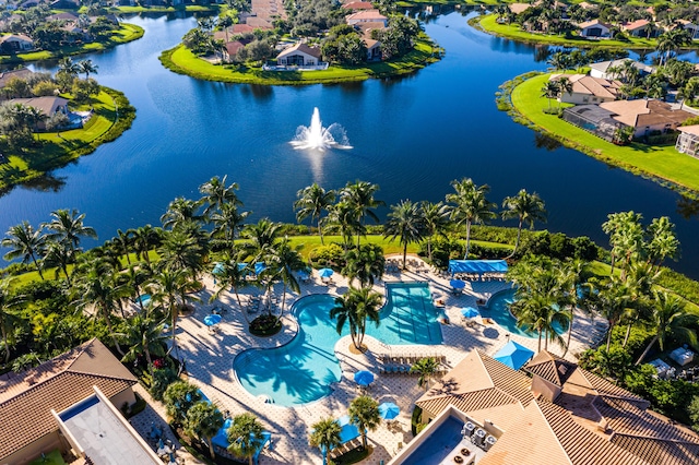 13434 Shell Beach Ct, Delray Beach, FL 33446 - drone / aerial view featuring a water view