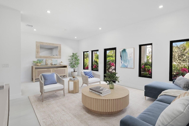 306 Plymouth Rd, West Palm Beach, FL 33405 - living room with visible vents, recessed lighting, and plenty of natural light