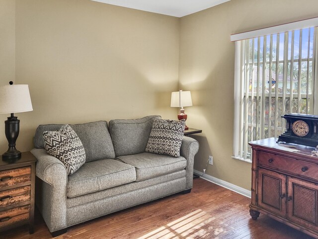 12404 Lakeridge Falls Dr, Boynton Beach, FL 33437 - living room featuring baseboards and wood finished floors