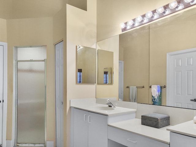12404 Lakeridge Falls Dr, Boynton Beach, FL 33437 - bathroom featuring vanity and a shower stall