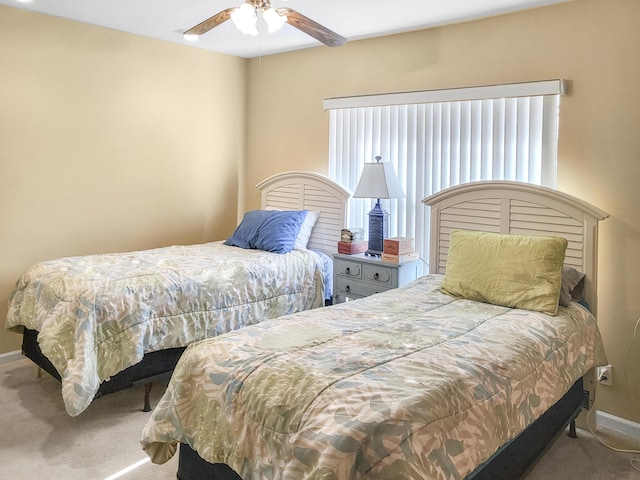12404 Lakeridge Falls Dr, Boynton Beach, FL 33437 - bedroom featuring baseboards, a ceiling fan, and carpet