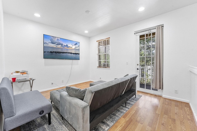 600 NW 24th Ave, Boynton Beach, FL 33426 - living area with wood finished floors, baseboards, and recessed lighting