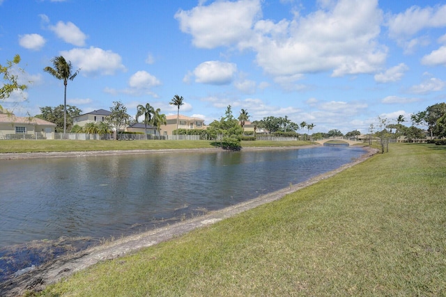 property view of water featuring a residential view