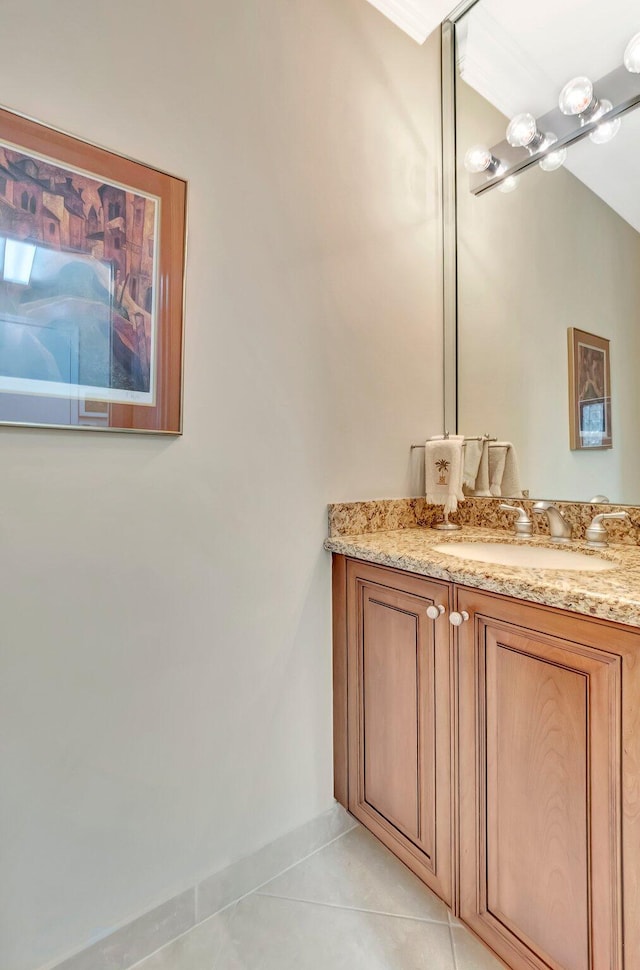 6722 Watertown Dr, Boynton Beach, FL 33437 - bathroom with vanity and tile patterned flooring