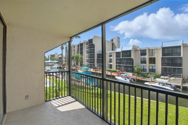 balcony with a water view