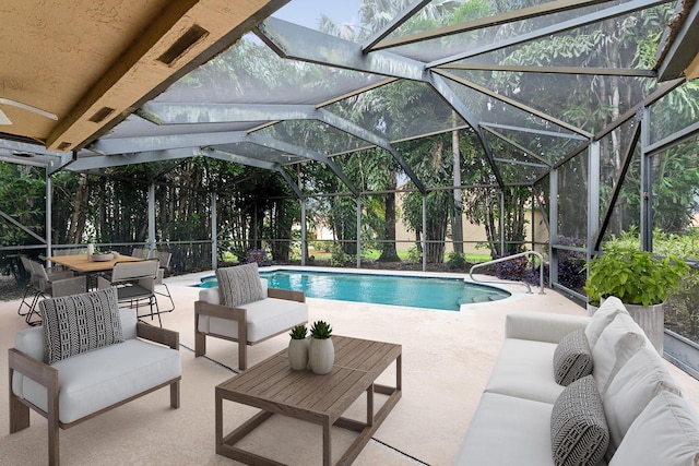 8004 Copenhagen Way, Boca Raton, FL 33434 - outdoor pool featuring a patio area, outdoor lounge area, and a lanai