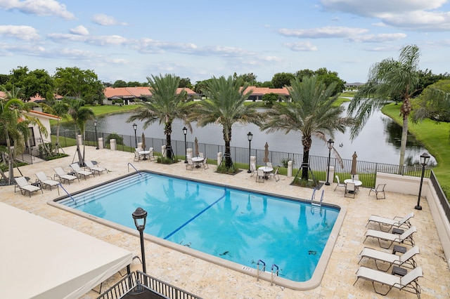 8004 Copenhagen Way, Boca Raton, FL 33434 - community pool featuring a water view and a patio area