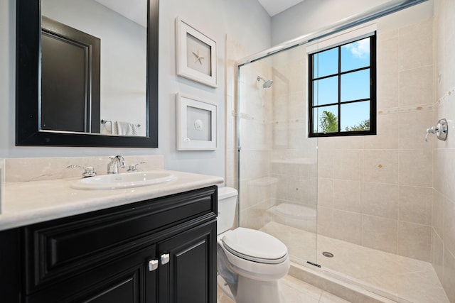 9650 Eden Mnr, Parkland, FL 33076 - bathroom featuring vanity, tile patterned floors, a tile shower, and toilet