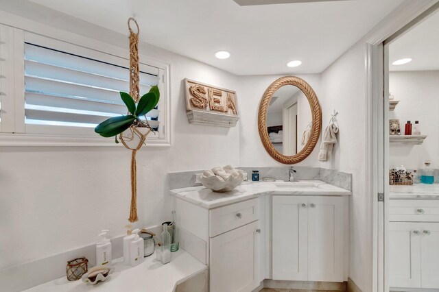 5279 Fountains Dr S Unit 304, Lake Worth, FL 33467 - bathroom with vanity and recessed lighting