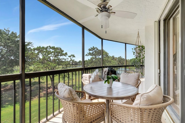 5279 Fountains Dr S Unit 304, Lake Worth, FL 33467 - sunroom with ceiling fan