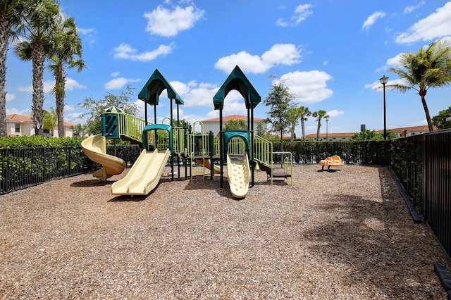 community play area with fence