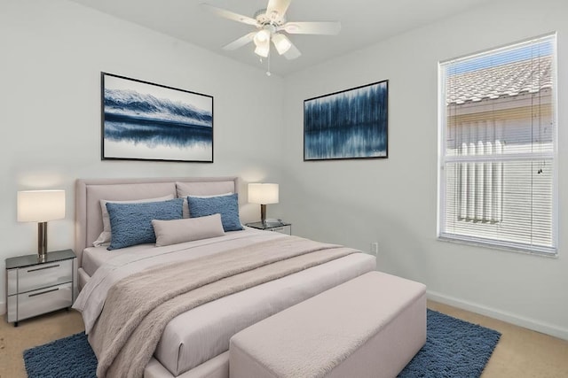 477 NW Blue Lake Dr, Port Saint Lucie, FL 34986 - carpeted bedroom with baseboards and ceiling fan