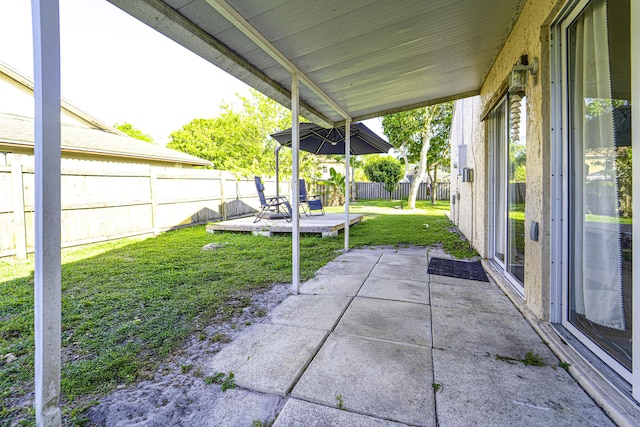 view of patio with a fenced backyard