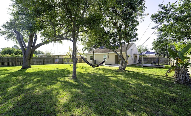 view of yard featuring a fenced backyard