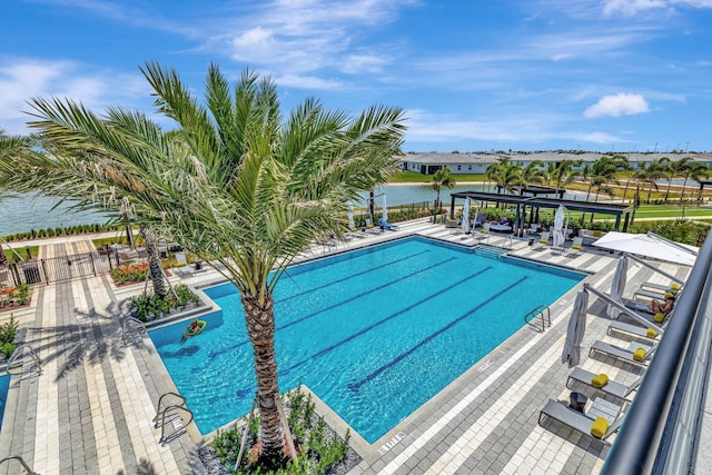 pool featuring a water view