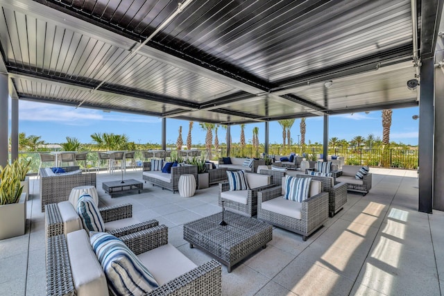 view of patio / terrace with fence and outdoor lounge area