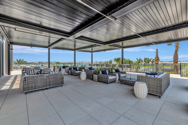 view of patio with an outdoor hangout area