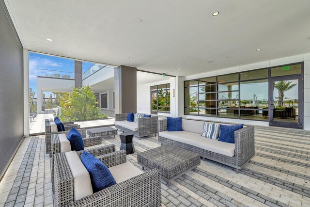 view of patio featuring outdoor lounge area