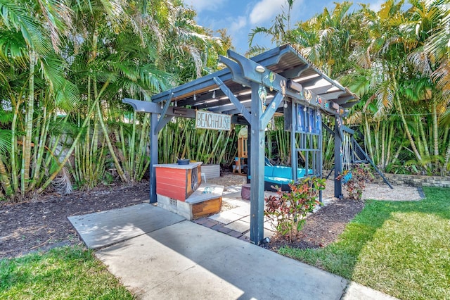 850 Green St, West Palm Beach, FL 33405 - view of patio featuring a pergola