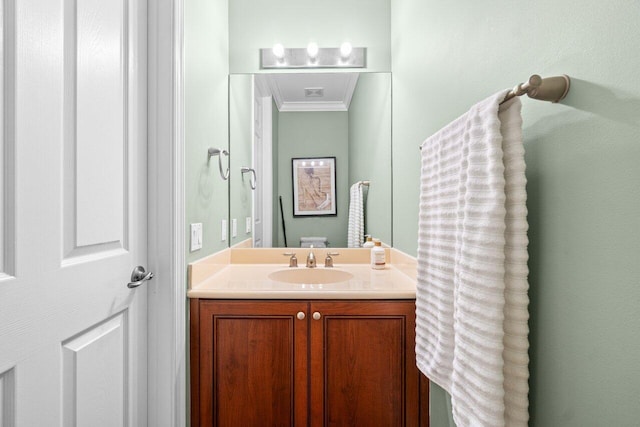 1874 Via Sofia, Boynton Beach, FL 33426 - bathroom with ornamental molding and vanity